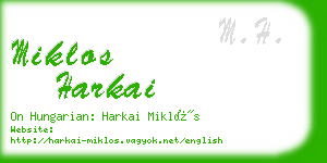 miklos harkai business card